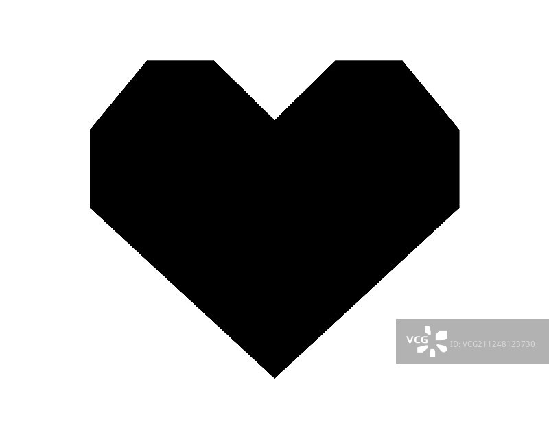 黑色爱心图标剪影图片素材