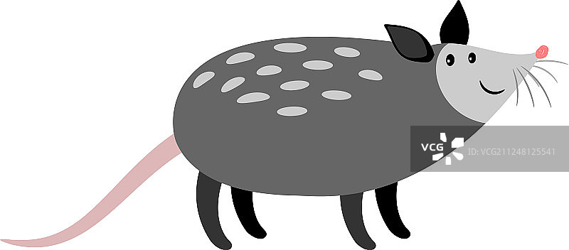 可爱的卡通动物负鼠图标图片素材