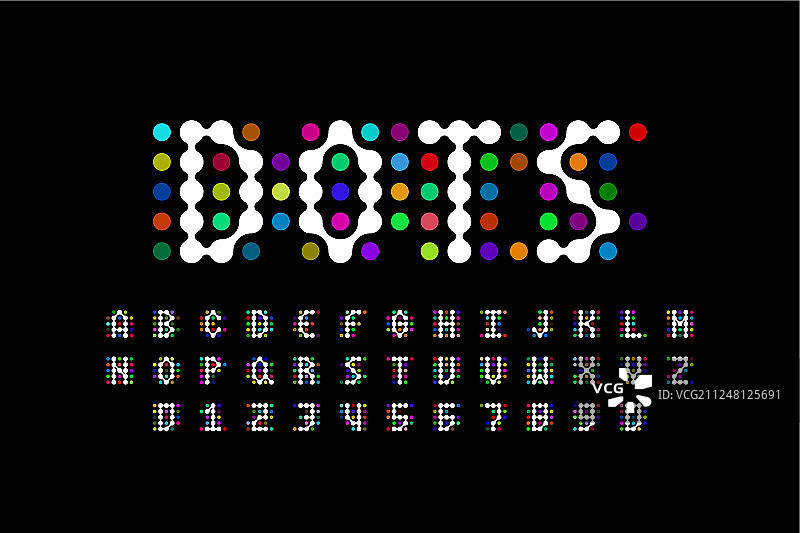 点状风格字体设计字母图片素材