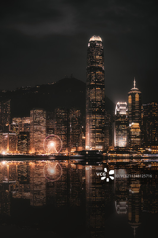 香港高楼夜景图片素材