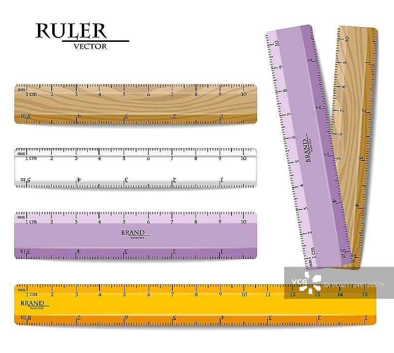 写实风格尺子套装图片素材