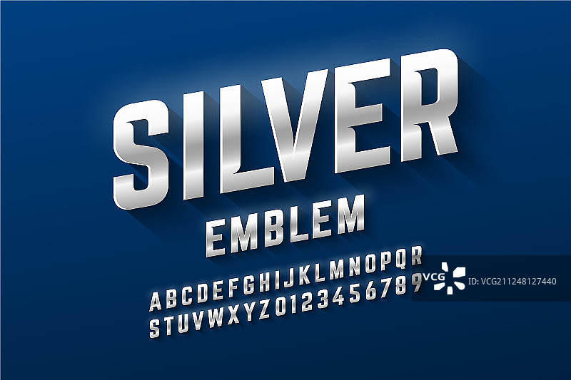 银色徽章风格金属字母图片素材