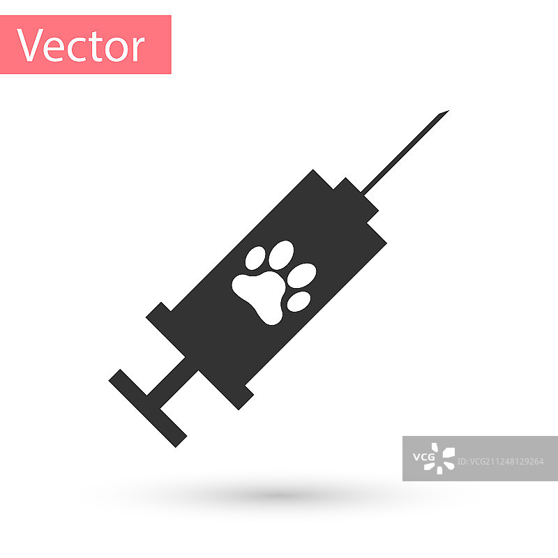 灰色宠物疫苗注射器图标图片素材
