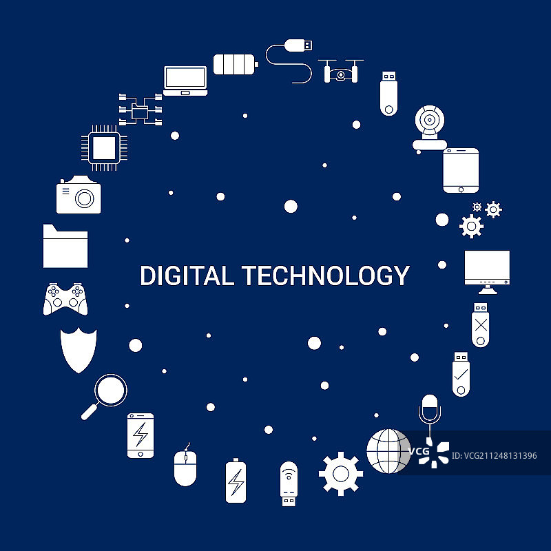 创意数字技术图标背景图片素材