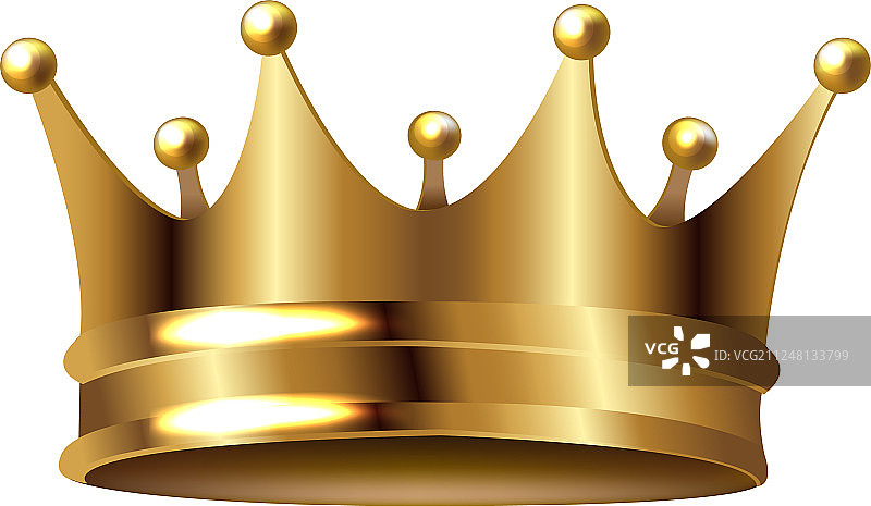 金色皇冠，白色背景图片素材