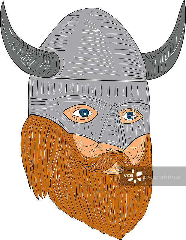 维京战士头像四分之三侧面图图片素材
