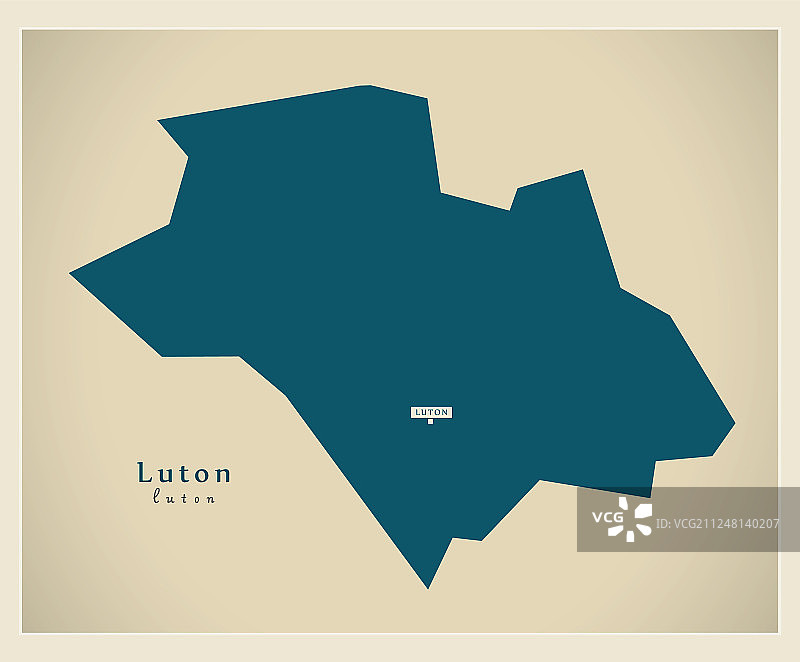 现代地图 - 卢顿单一管理区，英格兰，英国图片素材