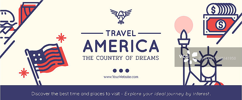 美国旅行banner图片素材