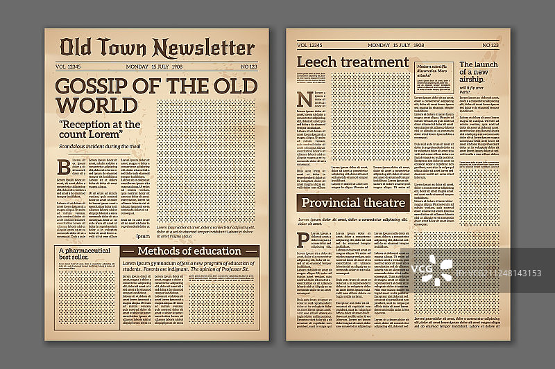 复古报纸新闻文章图片素材