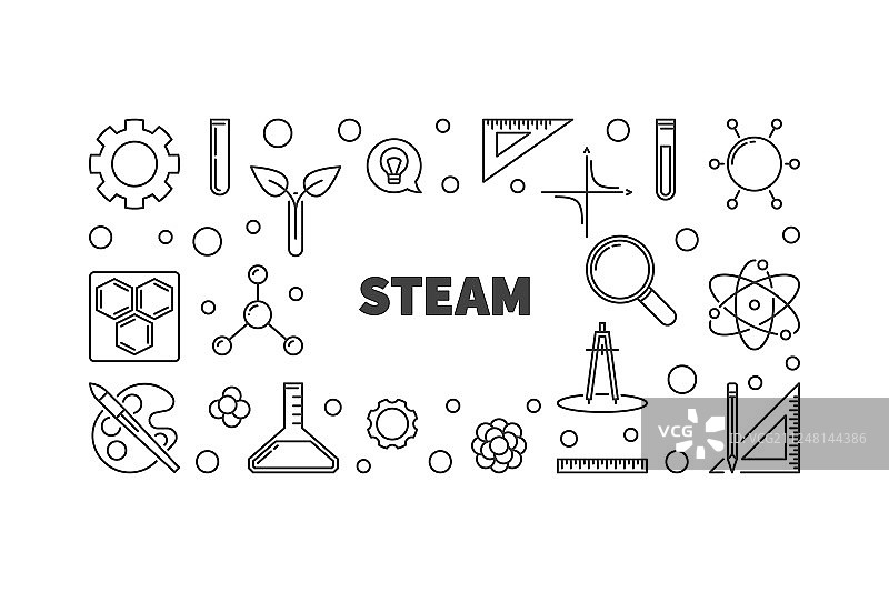 蒸汽概念简约轮廓banner图片素材