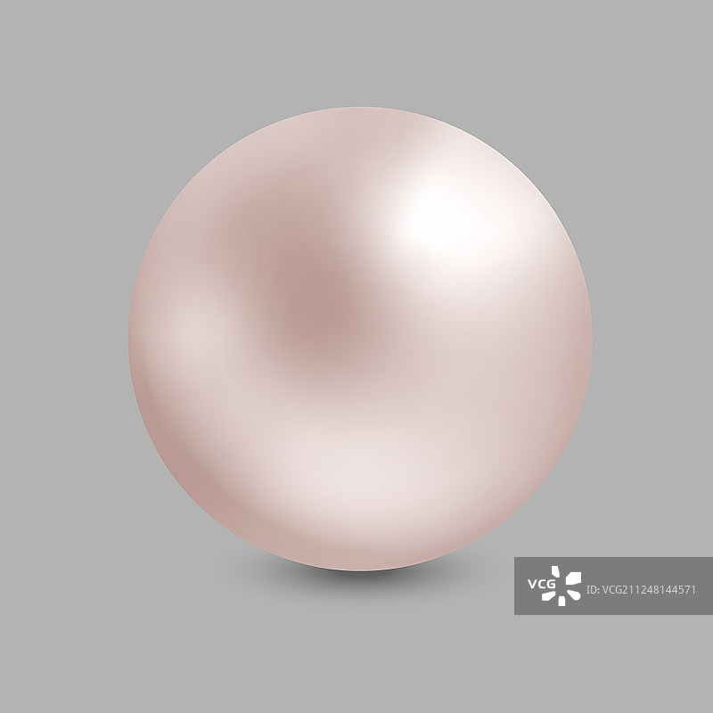 灰色背景上的逼真珍珠粉色3D球体图片素材