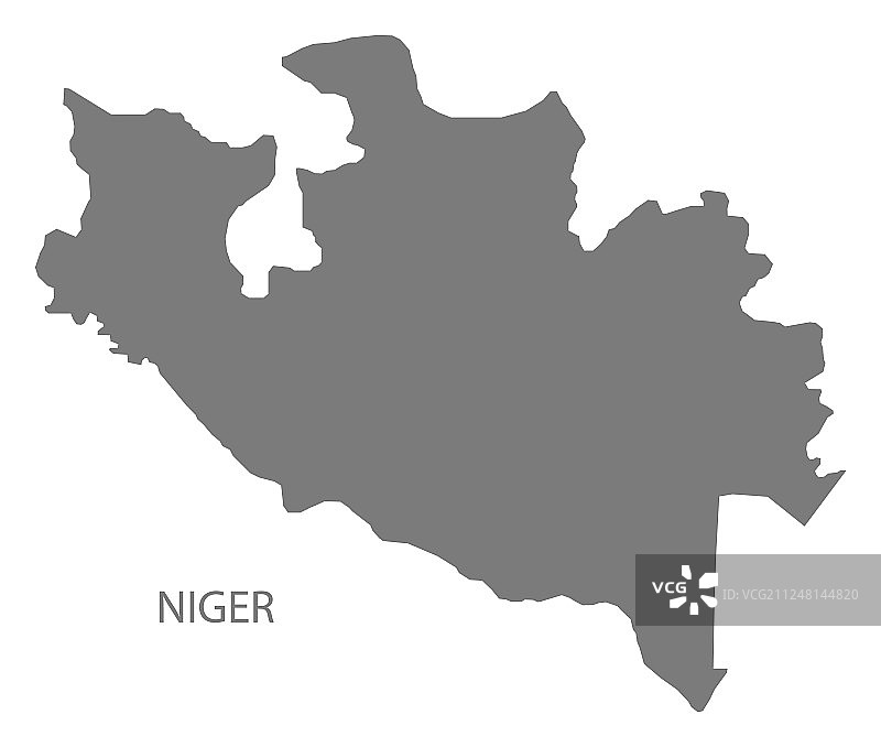 尼日尔尼日利亚灰色地图图片素材