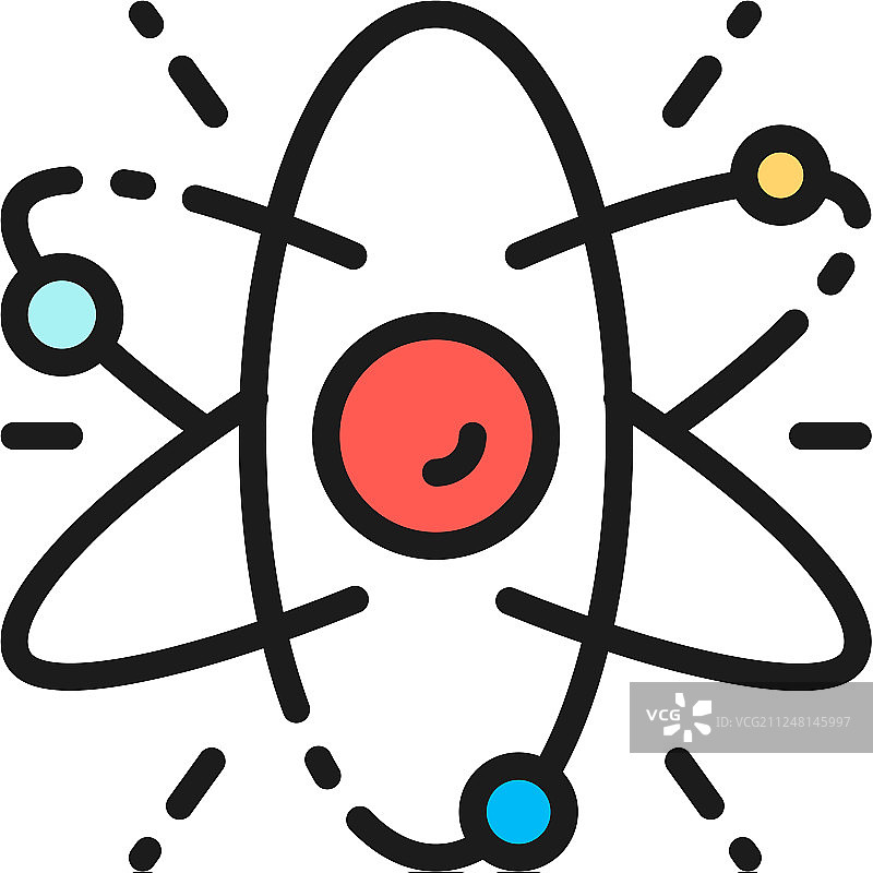 原子分子科学扁平线条图片素材