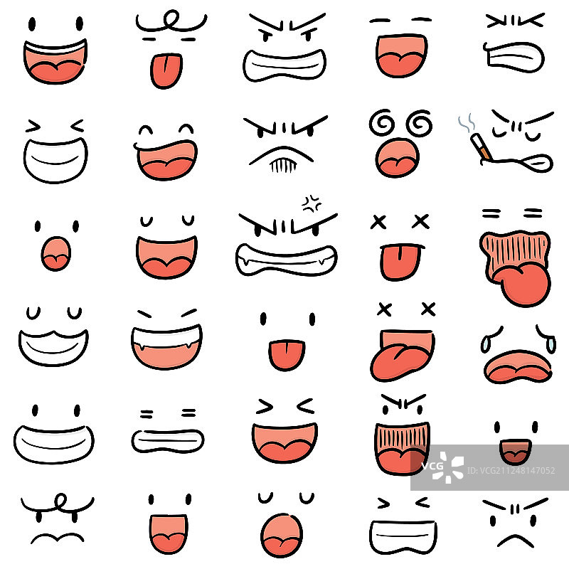 卡通面部合集图片素材