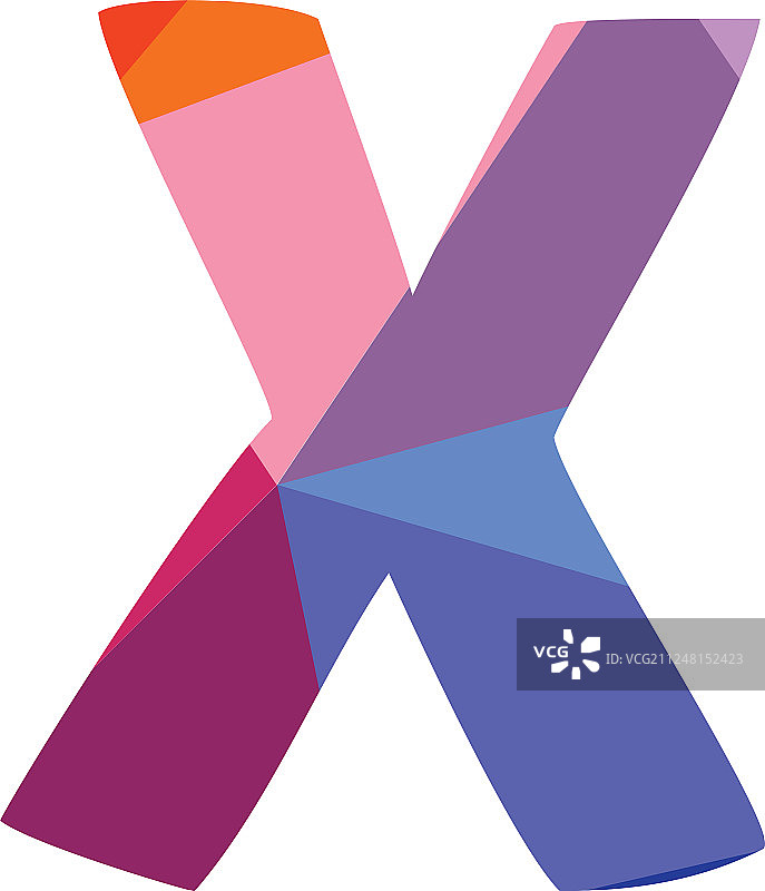 白色背景上柔和的X字母图片素材