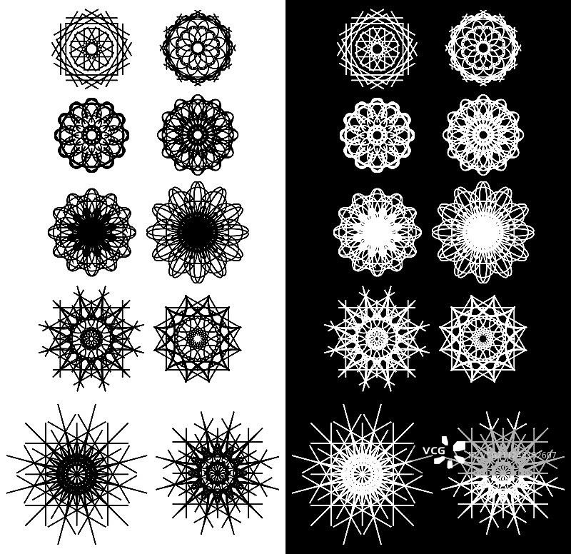 万花筒圆形图标符号合集图片素材