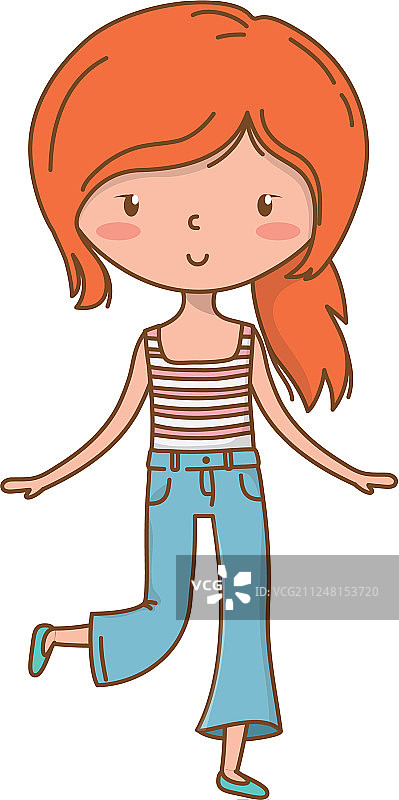 卡通风格的可爱女孩插画图片素材