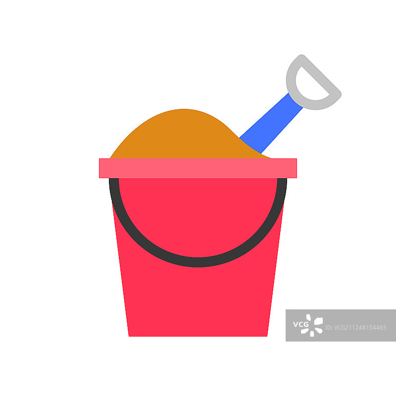 热带风格沙滩桶图标图片素材