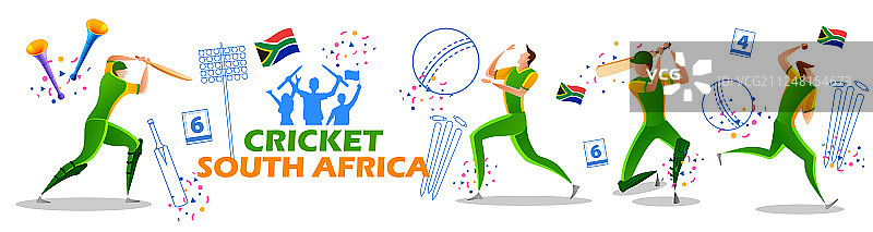 板球击球手和投球手（南非队）图片素材