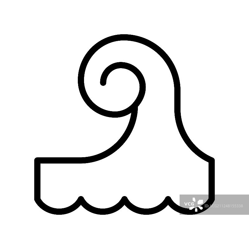 热带风格海浪线性图标图片素材