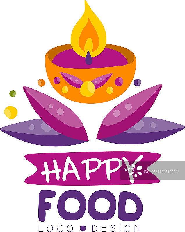 用于海报邀请的快乐食品标志设计图片素材