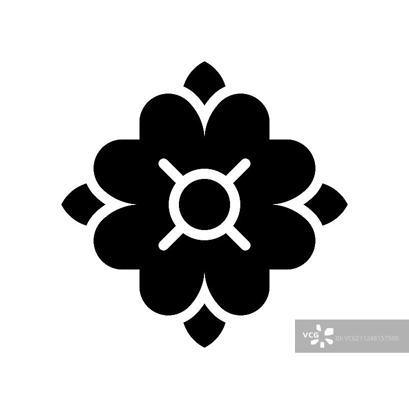 热带花卉相关实心风格图标图片素材