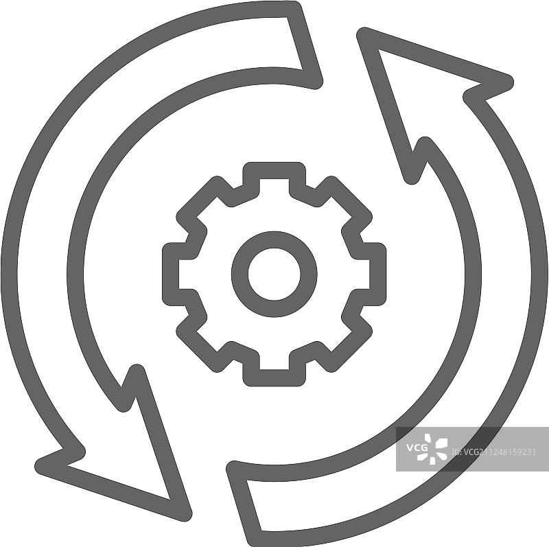 齿轮双箭头流程系统更新图片素材