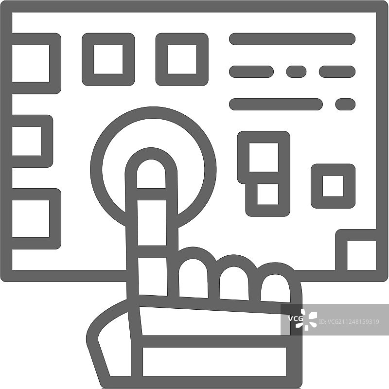 机器人手臂按按钮线性图标图片素材