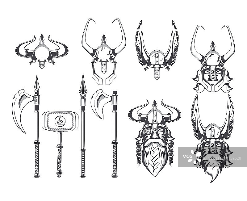 维京战士简笔画图片素材