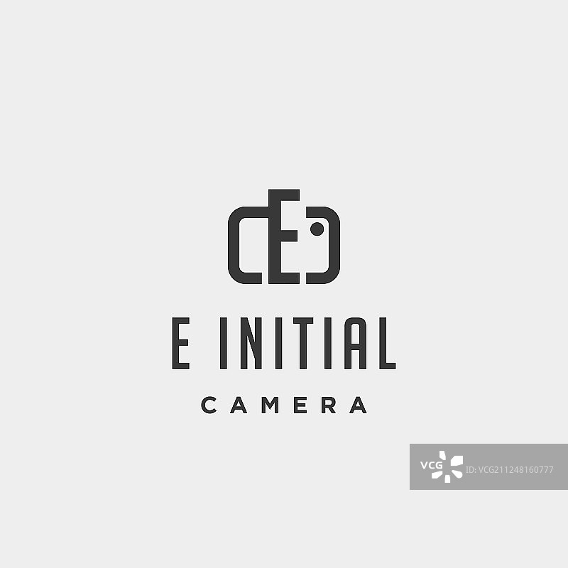 E字母首字母摄影Logo模板设计图片素材