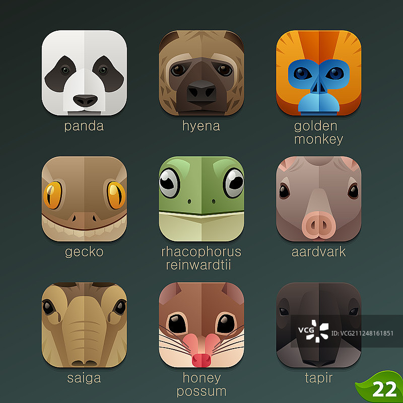 应用程序图标动物面孔合集22图片素材