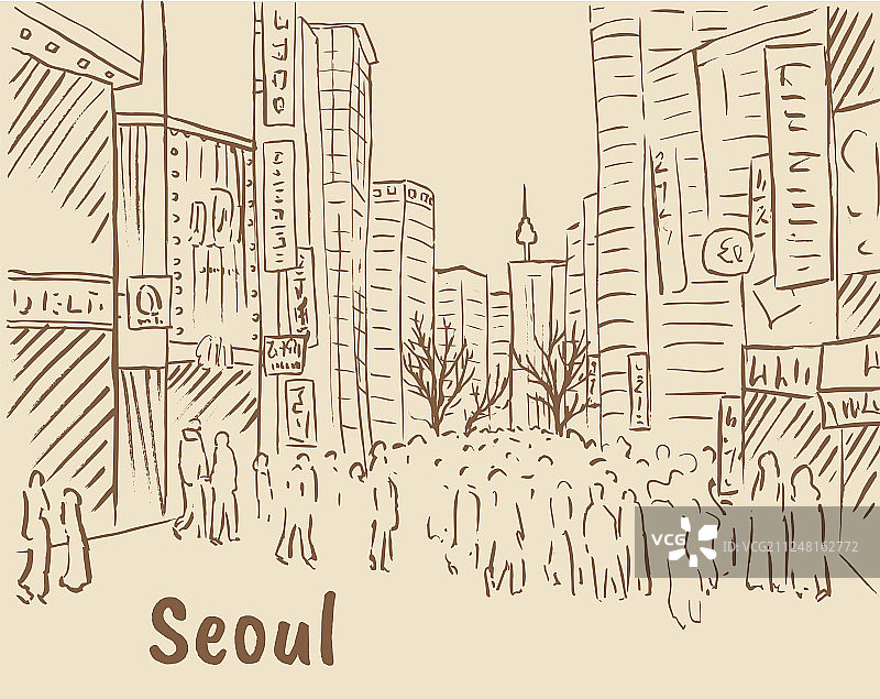 明洞购物街图片素材