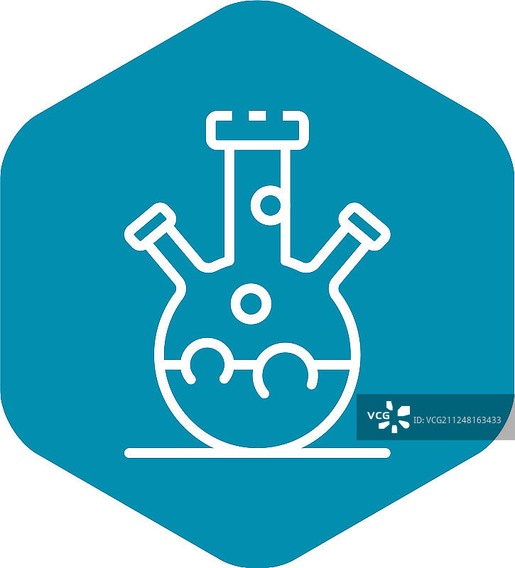 三颈烧瓶图标轮廓样式图片素材