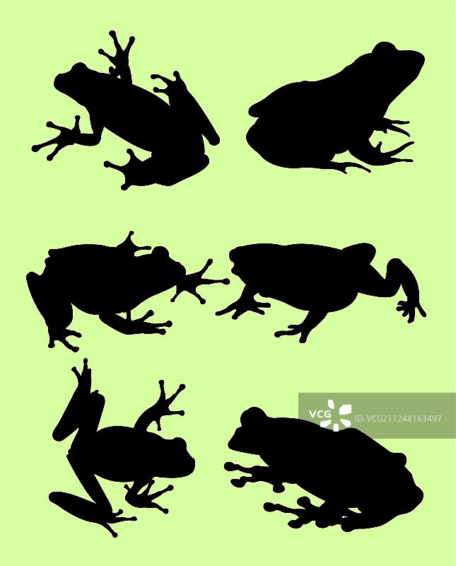 青蛙剪影图片素材