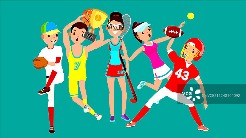 棒球运动员套装（男女）图片素材