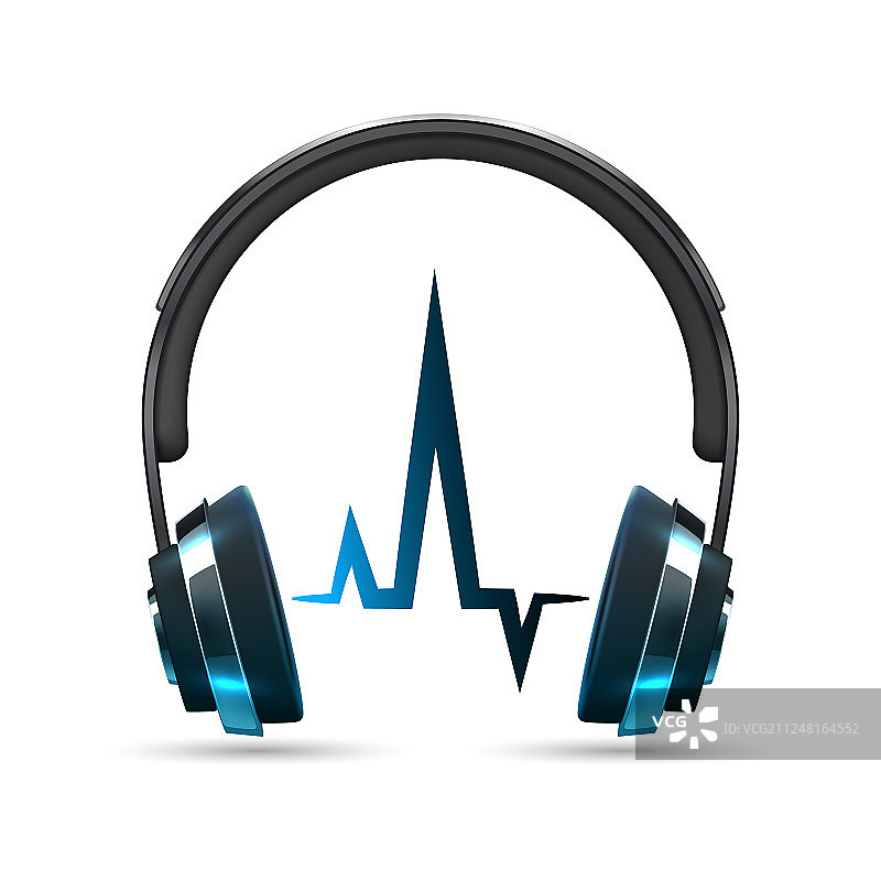 带声波的逼真耳机图片素材