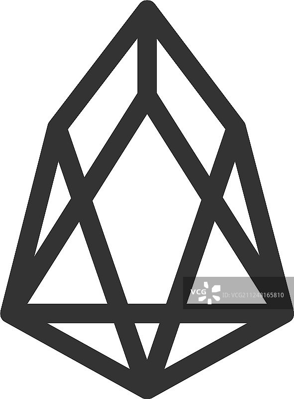隔离的EOS加密货币硬币图标图片素材