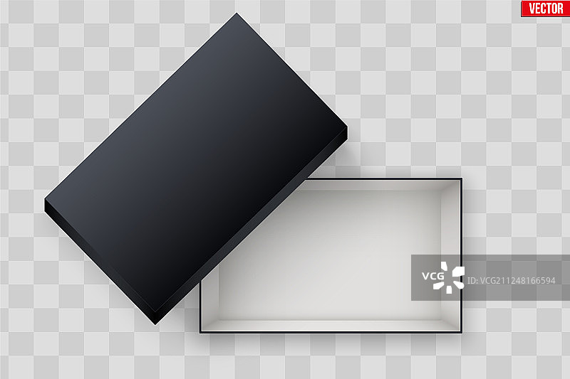 空白打开的黑色鞋盒图片素材