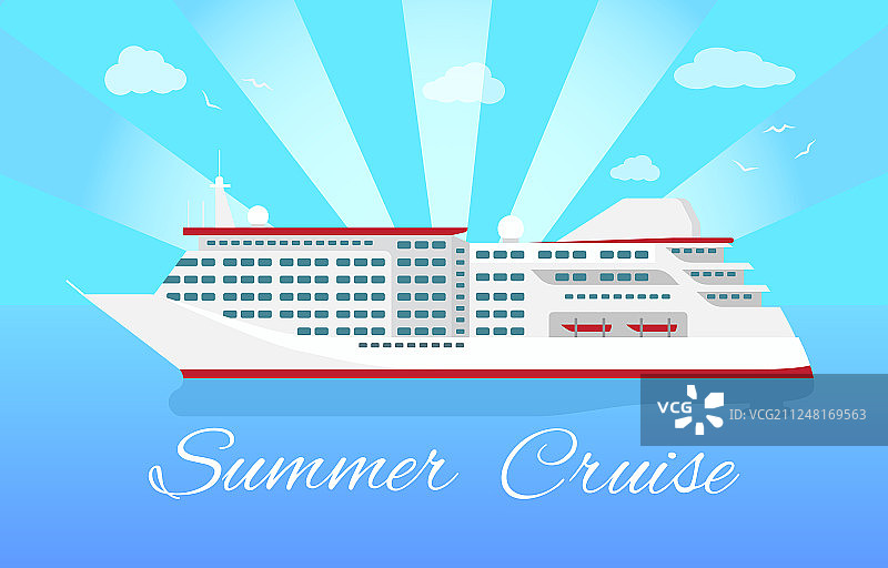 宽敞的豪华邮轮红色蒸汽船图片素材