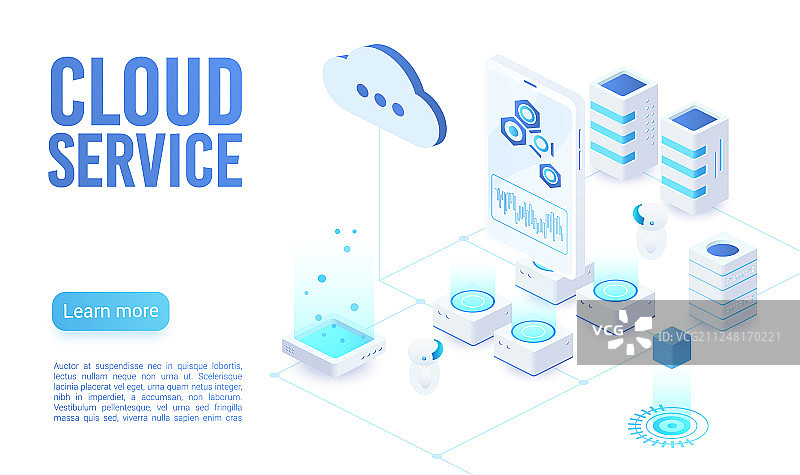 云服务着陆页2.5D图片素材
