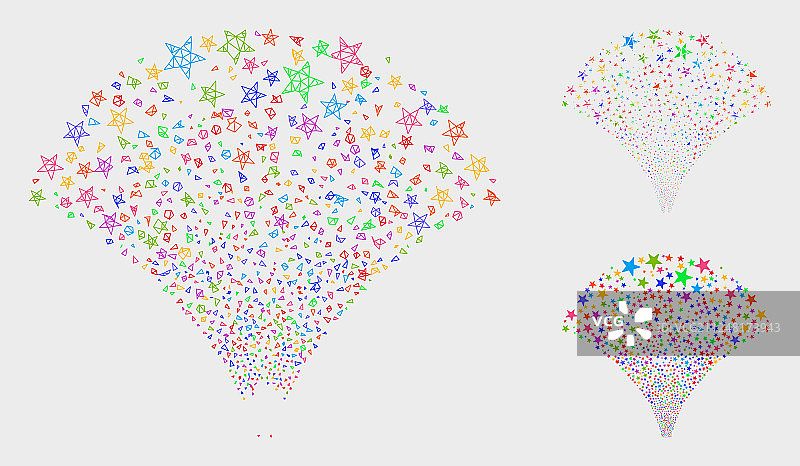 星星喷泉网状线框模型图片素材