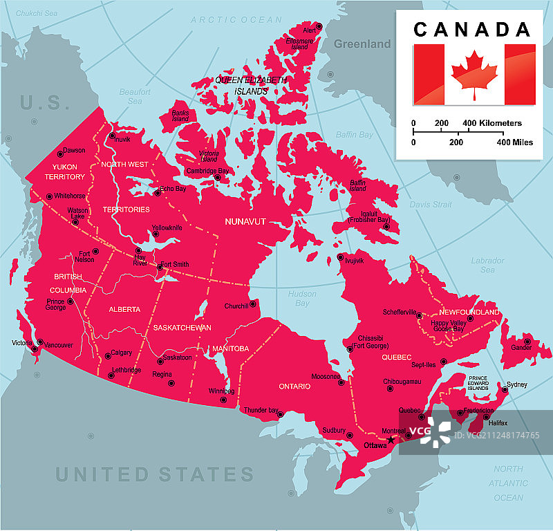 加拿大地图图片素材