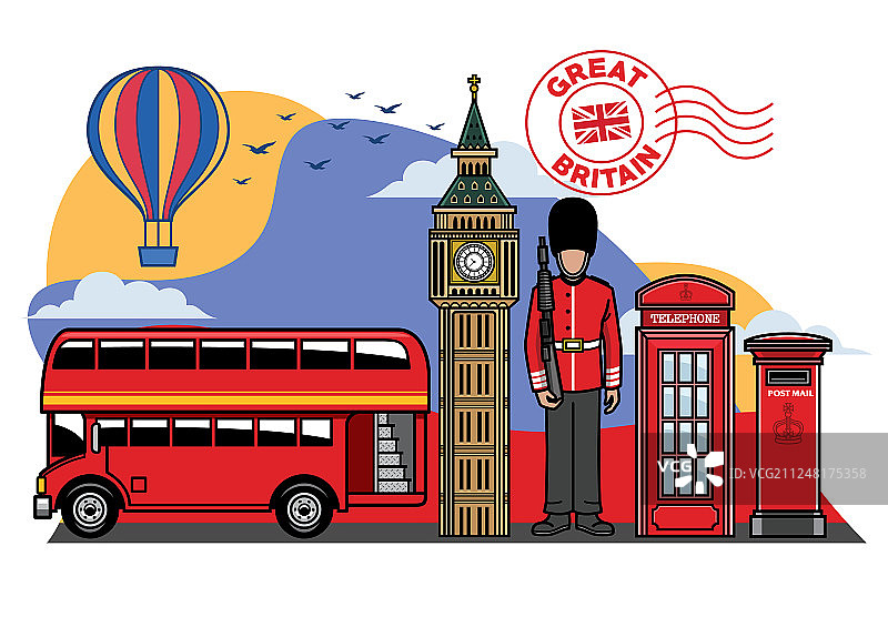 英国城市图标合集图片素材