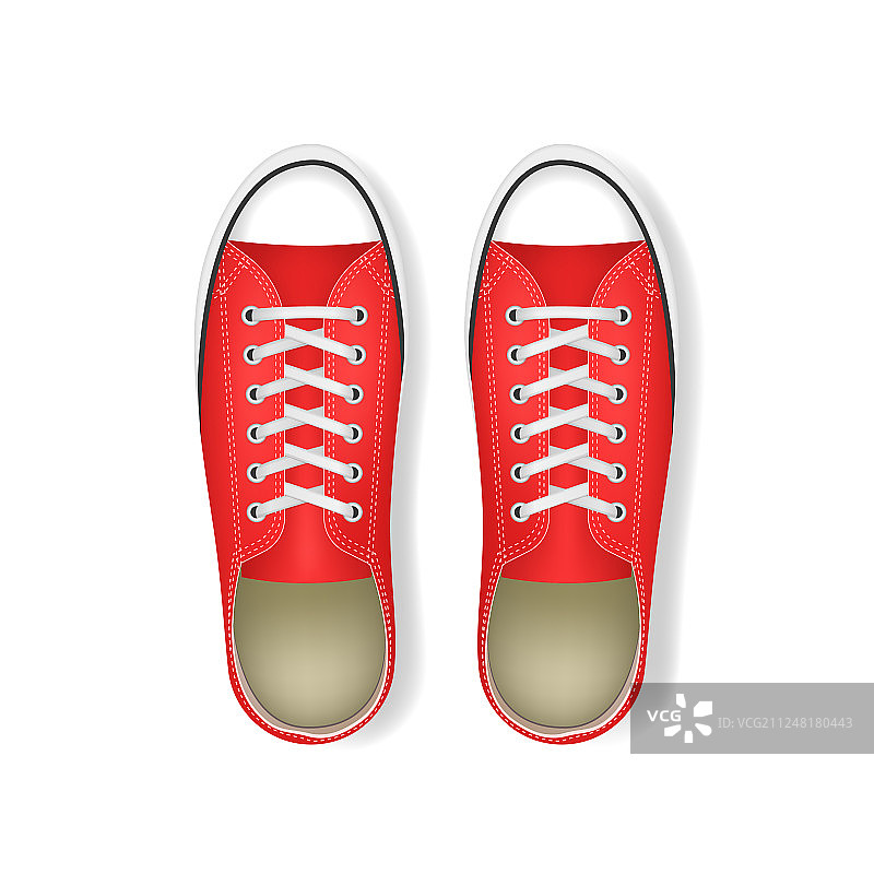 逼真3D精细红色运动鞋图片素材