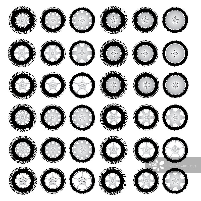 一组轮胎和轮子图片素材