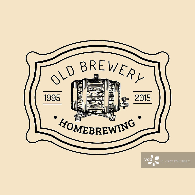 牛皮纸啤酒桶手工酿酒图标图片素材