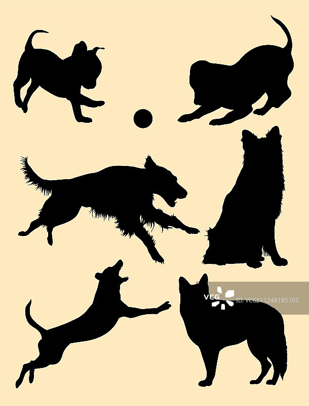 狗宠物动物剪影图片素材