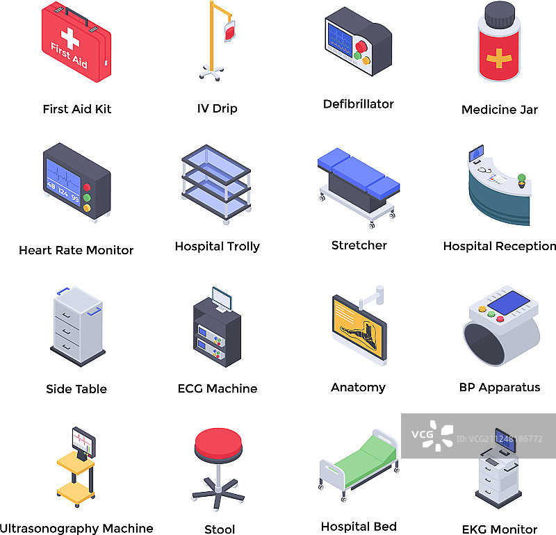 医疗设备图标集图片素材
