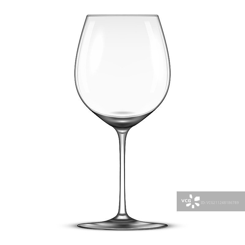 逼真的空酒杯图标图片素材