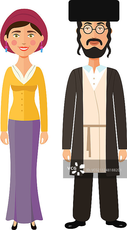 穿着传统服装的犹太夫妇图片素材